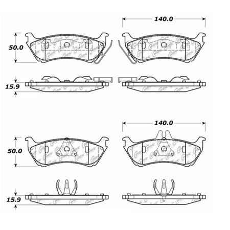Centric Parts Posi-Quiet Ext. Wear Pad, 106.08750 106.08750